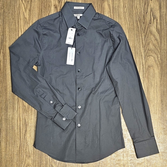 EXPRESS | IMX EXTRA SLIM FIT BUTTON DOWN DRESS SHIRT - NWT! - Picture 2 of 12
